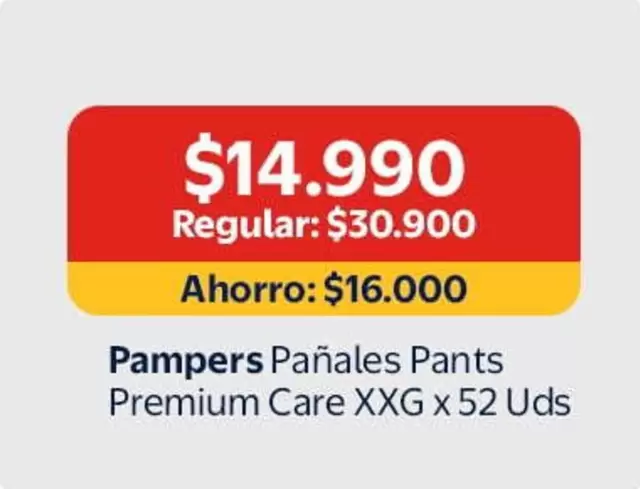 Pampers - Panales Pants Premium Care XXG x 52 Uds