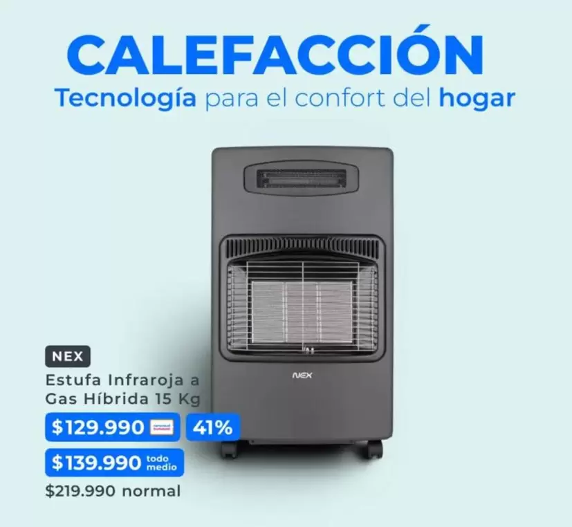Nex - Estufa Infraroja A Gas Hibrida