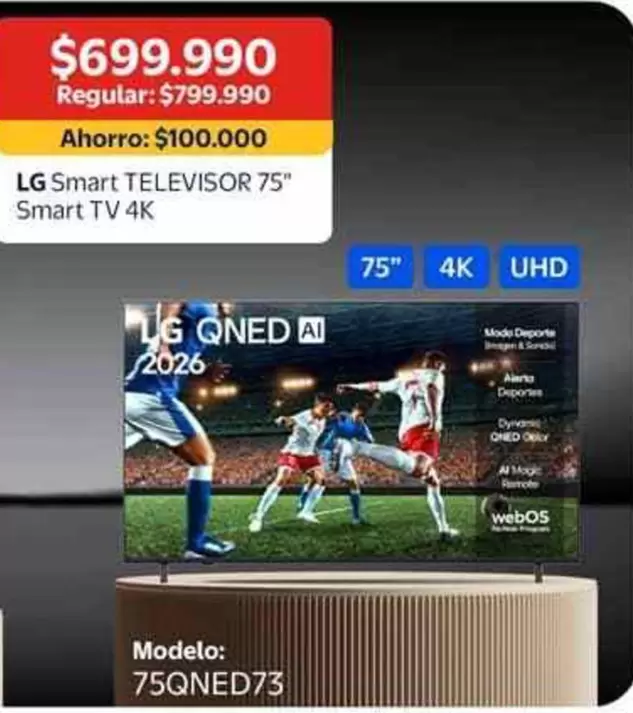 LG - Smart Tv 4k 75qned73