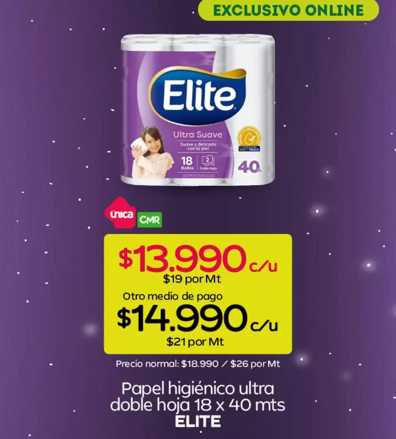Elite - Papel Higiénico Ultra Doble Hoja