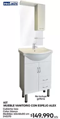 Mueble Vanitorio Con Espejo Alex