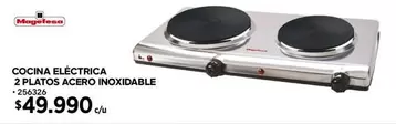 Magefesa - Cocina Eléctrica 2 Platos Acero Inoxidable
