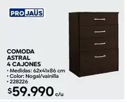 Comoda Astral 4 Cajones