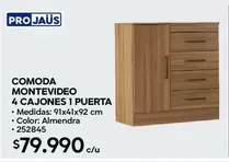 Comoda Montevideo 4 Cajones 1 Puerta