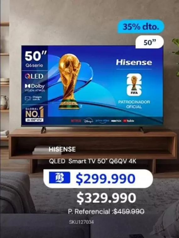 Hisense - Qled Smart Tv 50" Q6qv 4k