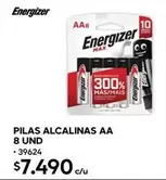 Energizer - Pilas Alcalinas Aa 8 Und