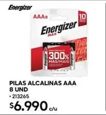 Energizer - Pilas Alcalinas Aaa 8 Und