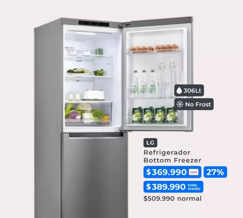 LG - Refrigerador Botom Freezer