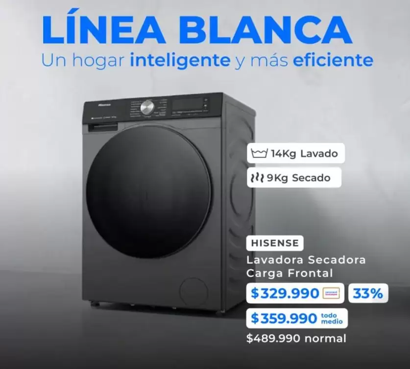 Hisense - Lavadora Secadora Carga Frontal