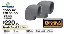 Hoffens - Codo 90° PPR So-SO