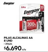 Energizer - Pilas Alcalinas Aa 8 Und
