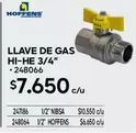 Hoffens - Llave De Gas Hi-he 3/4