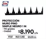 Lioi - Protección Muro Pino Simple Negro 1 M