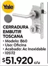 Yale - Cerradura Embutir Toscana