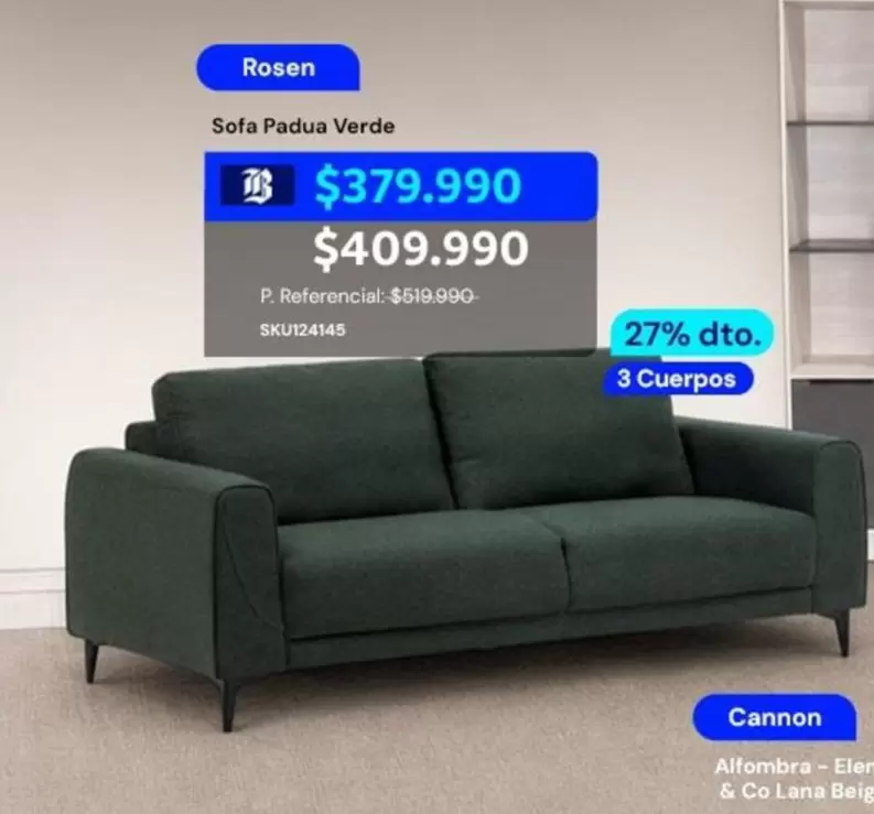 Rosen - Sofa Padua Verde