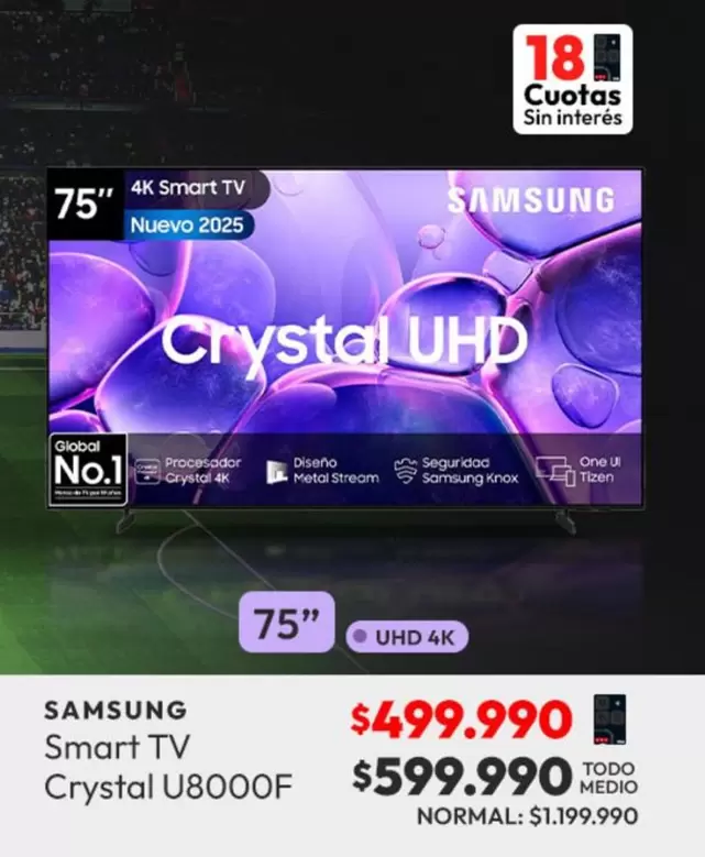 Samsung - Smart Tv Crystal U8000F