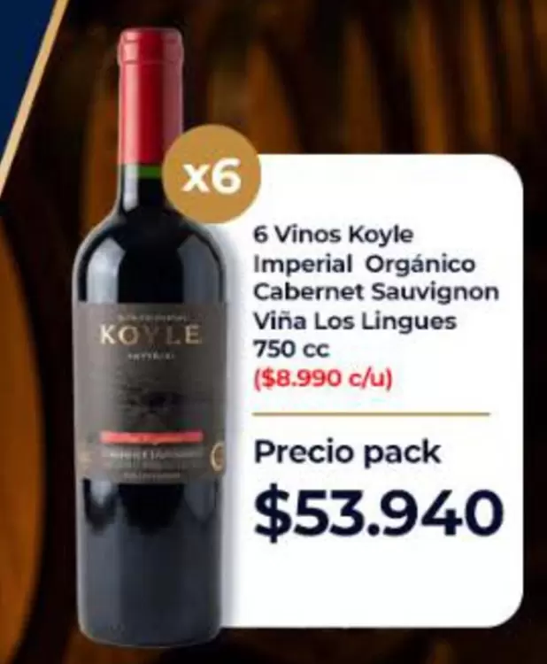 Imperial - 6 Vinos Organico Cabernet Sauvignon Vina Los Lingues