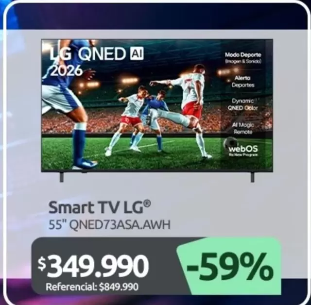 LG - Smart TV 55" QNED73ASA.AWH