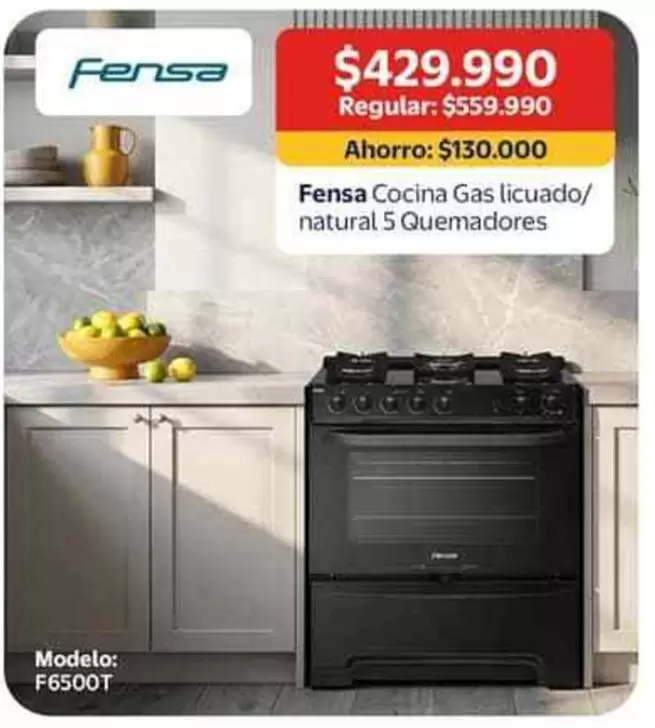 Fensa - Cocina Gas Licuado/ Natural 5 Quemadores