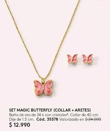 Set Magic Butterfly (Collar + Aretes)