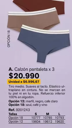 Calzon Pantaleta X 3