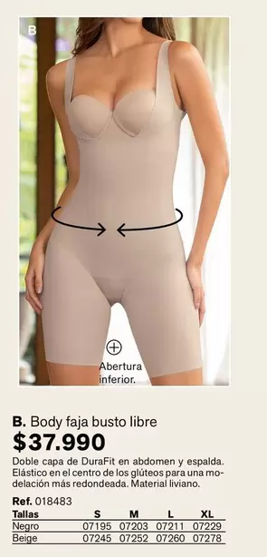 Body Faja Busto Libre