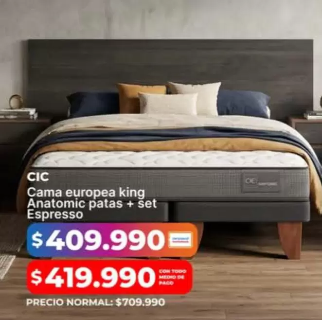 Cic - Cama Europea King Anatomic Patas + Set Espresso