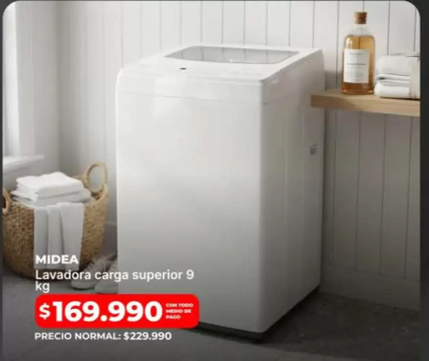 Midea - Lavadora Carga Superior 9 Kg