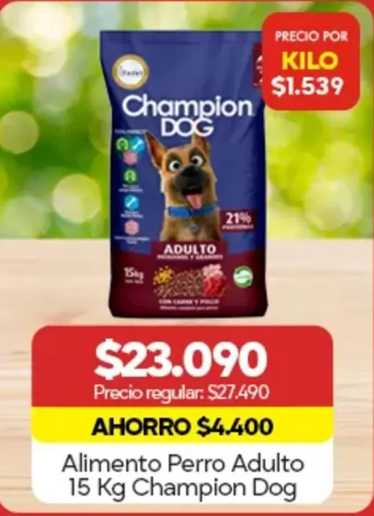 Champion Dog - Alimento Perro Adulto 15 Kg