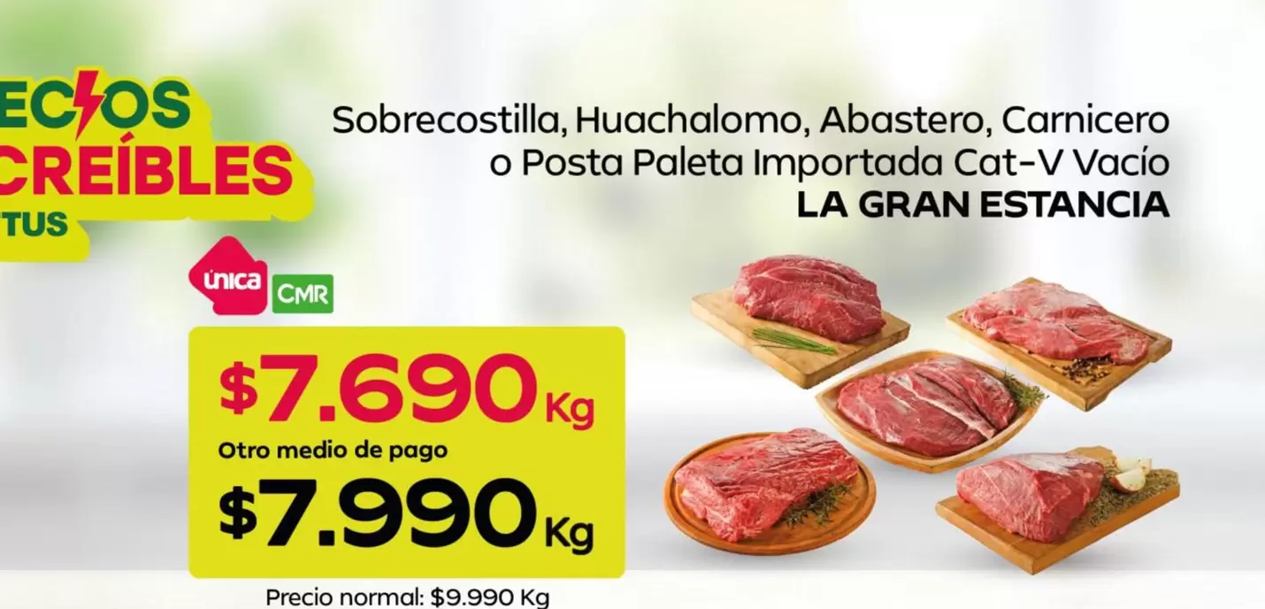 Sobrecostila, Huachaloma, Abastero, Carnicero O Posta Paleta Importada