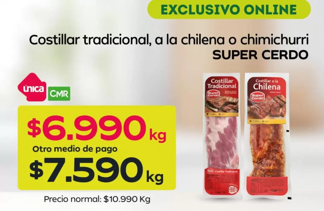 Súper Cerdo - Costillar Tradicional, A La Chilena O Chimichurri