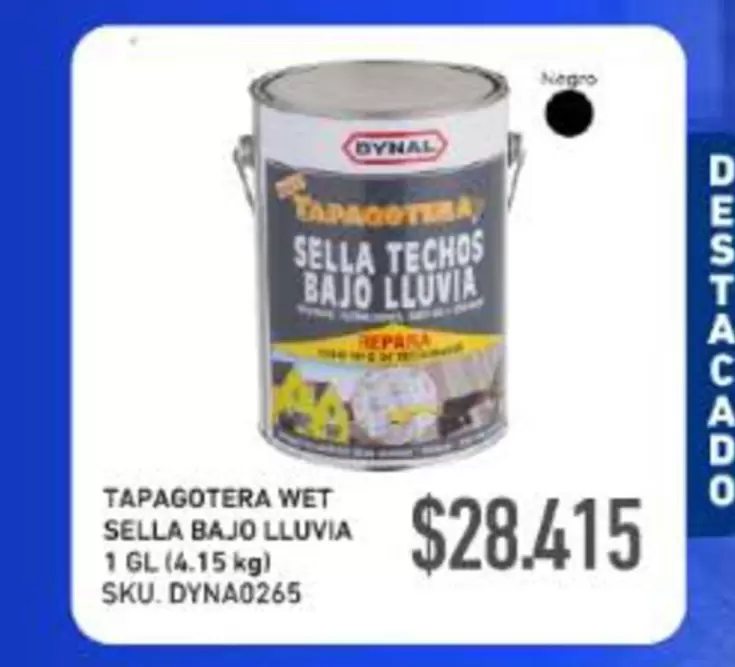 Tapagotera Wet Sella Bajo Lluvia