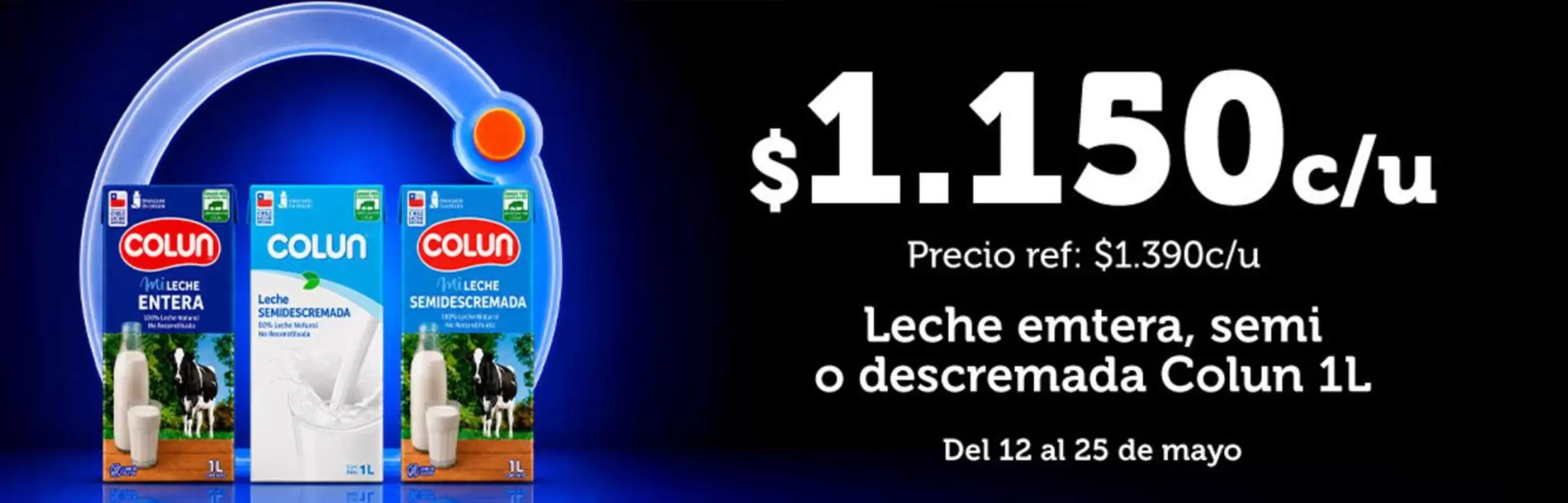 Colun - Leche Entera, Semi O Descremada