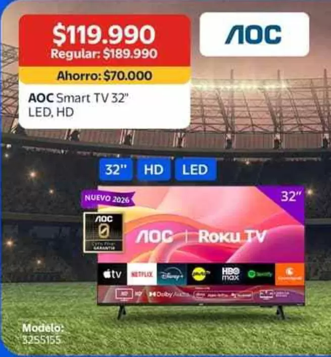 AOC - Smart Tv 32'' Led, Hd