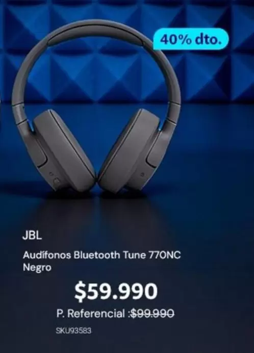 JBL - Audifonos Bluetooth Tune 770NC Negro