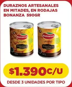 Bonanza - Duraznos Artesanales En Mitades, En Rodajas