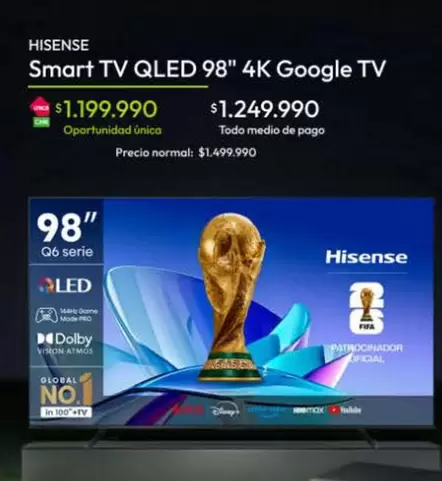 Hisense - Smart Tv Qled 98" 4k Google Tv