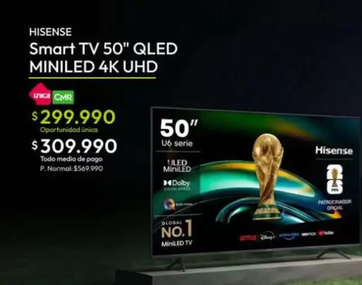 Hisense - Smart Tv 50" Qled Miniled 4k Uhd
