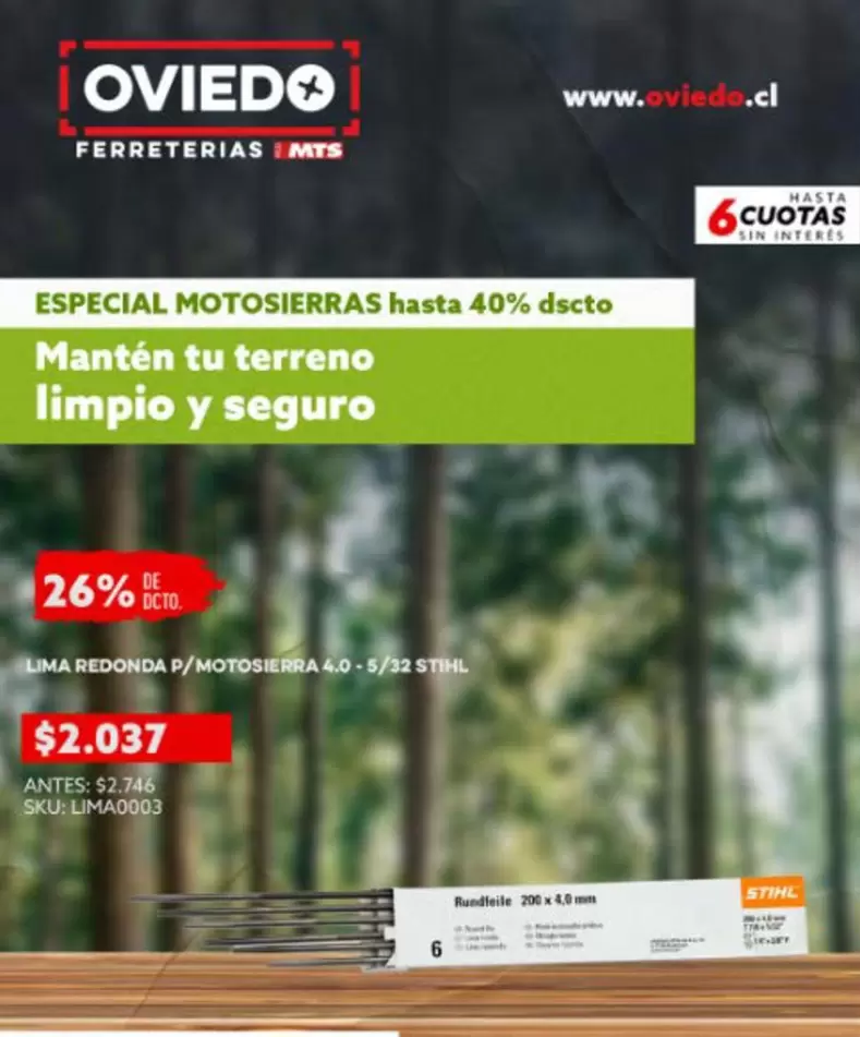 MTS - Especial Motosierras Hasta 40% Disco