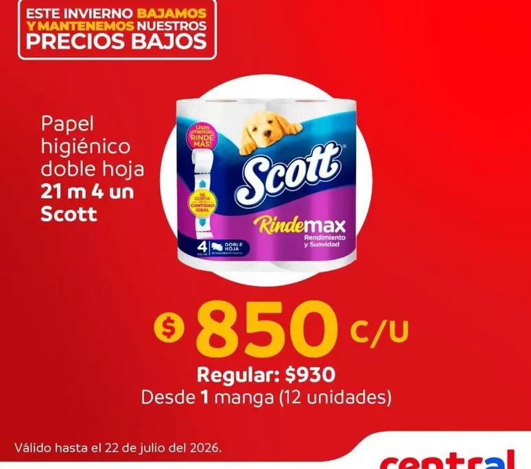 Scott - Papel Higienico Doble Hoja