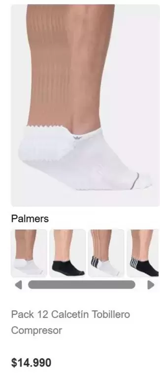 Palmer - Pack 12 Calcetin Tobillero Compresor