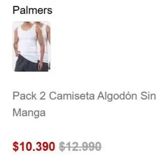 Pack 2 Camiseta Algodón Sin Manga