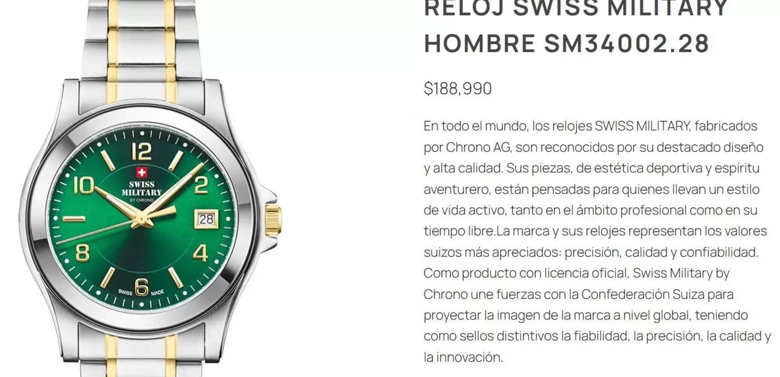 Reloj Swiss Military Hombre Sm340002.28