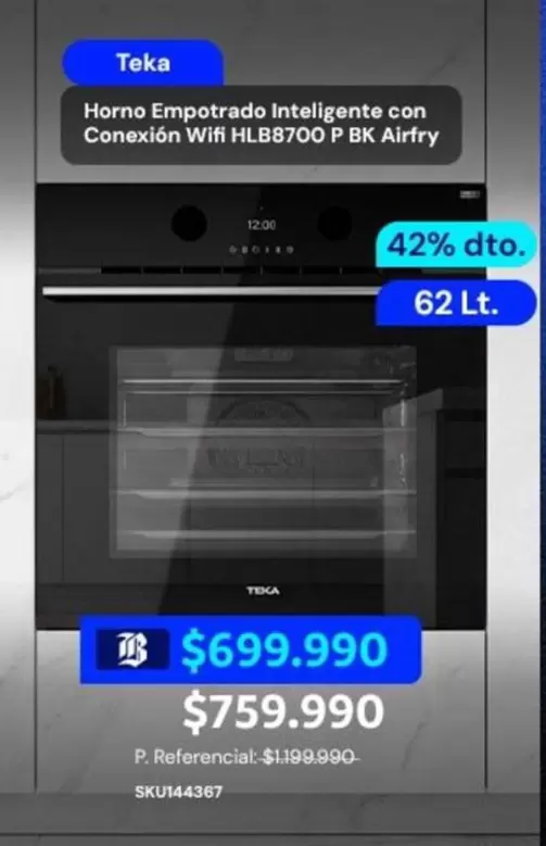 Teka - Horno Empotrado Inteligente Con Conexclon Win HLB8700 P Bk Airfry