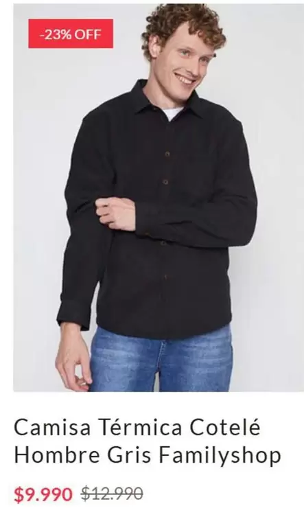 Camisa Térmica Cotele Hombre Gris Familyshop