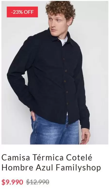 Camisa Térmica Cotele Hombre Azul Familyshop
