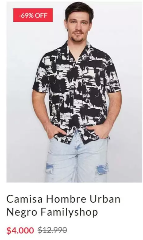 Camisa Hombre Urban Negro Familyshop