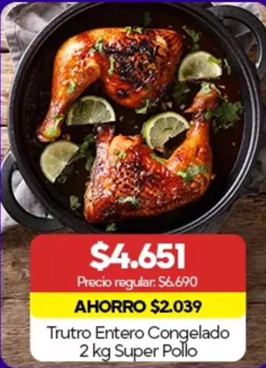 Trutro Entero Congelado 2 Kg Super Pollo
