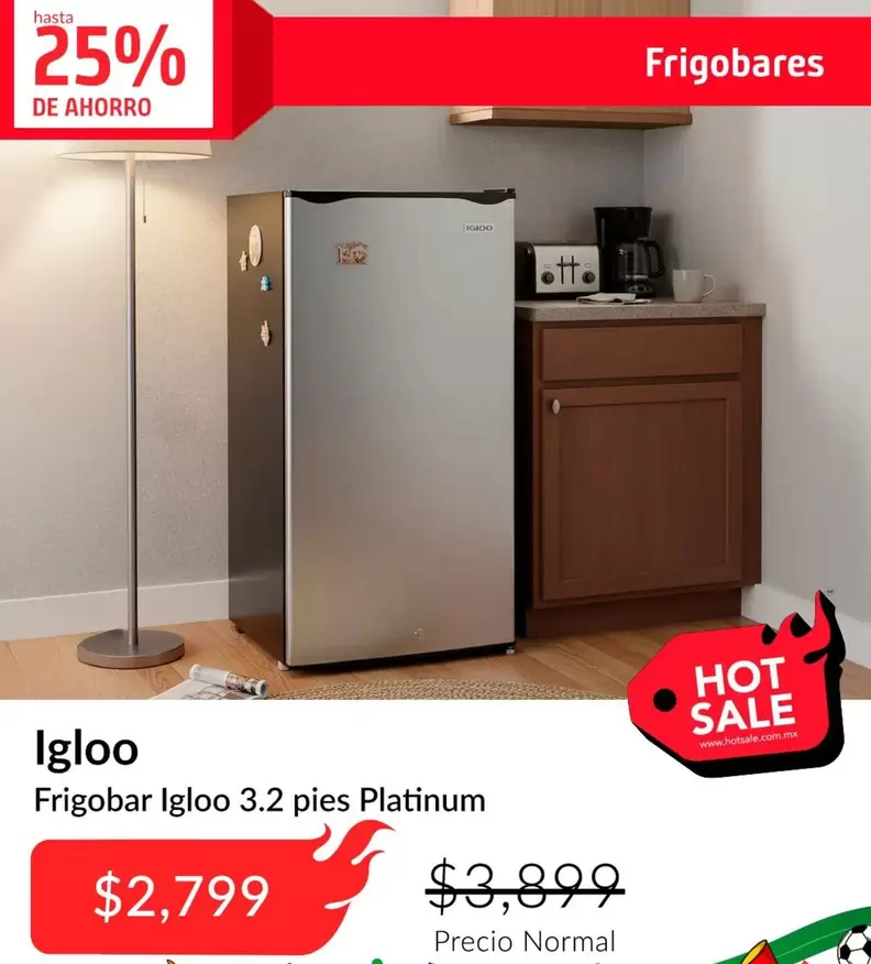 Frigobar Igloo 3.2 Pies Platinum
