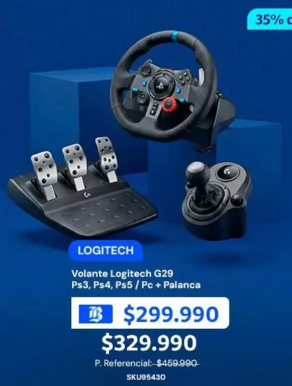 Logitech - Volante G29 Ps3, Ps4, Ps5/ Pc + Palanca